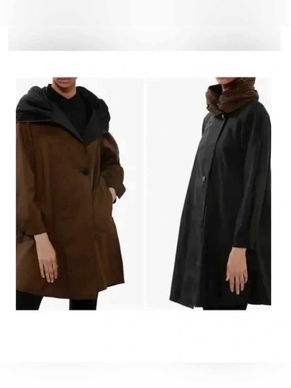 Mycra Pac Donatella Reversible Hooded Raincoat Bronze Black Size 1 or S/M